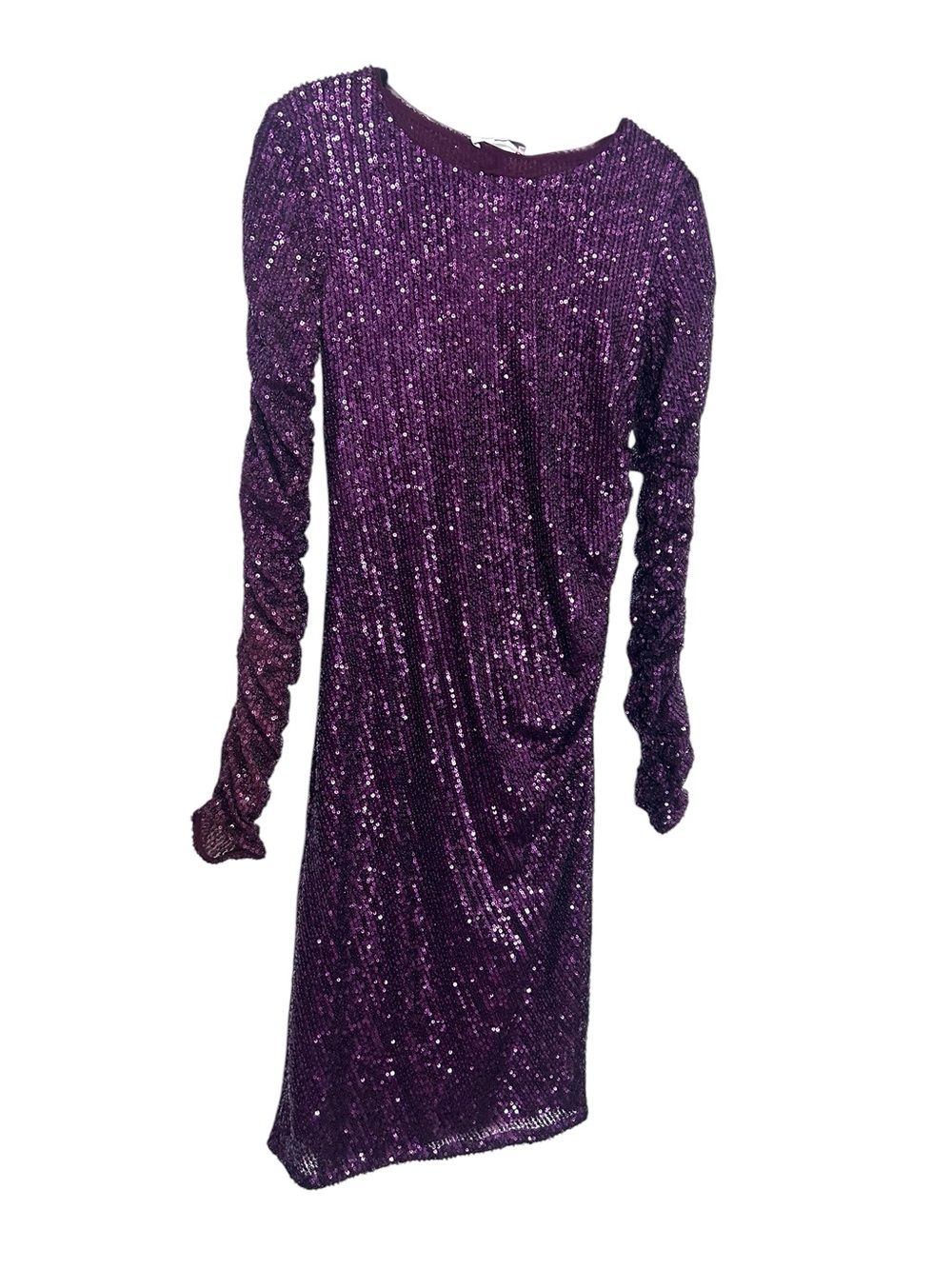 Patrizia Pepe Purple Sequin Long Sleeve Open Back Cocktail Dress Size 1